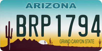 AZ license plate BRP1794