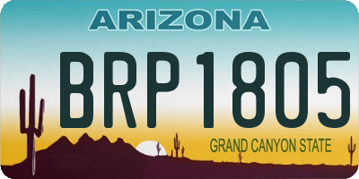 AZ license plate BRP1805