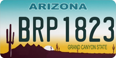 AZ license plate BRP1823