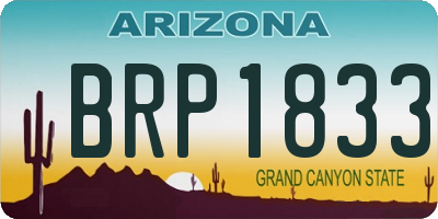 AZ license plate BRP1833