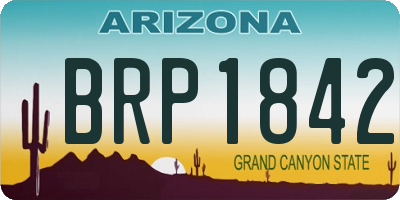 AZ license plate BRP1842