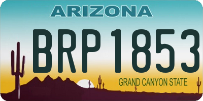 AZ license plate BRP1853