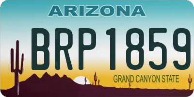 AZ license plate BRP1859