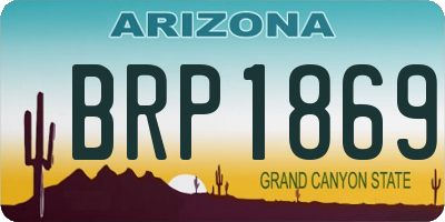 AZ license plate BRP1869
