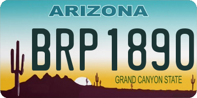 AZ license plate BRP1890
