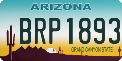 AZ license plate BRP1893