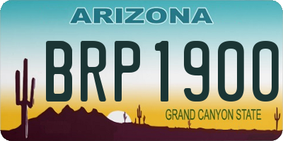 AZ license plate BRP1900