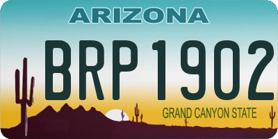 AZ license plate BRP1902