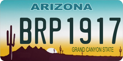 AZ license plate BRP1917