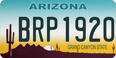 AZ license plate BRP1920