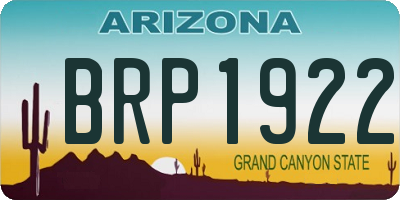 AZ license plate BRP1922