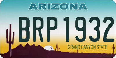 AZ license plate BRP1932