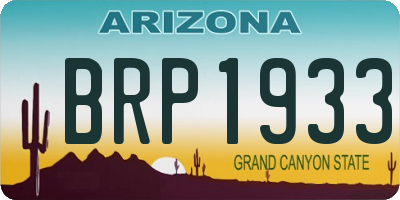 AZ license plate BRP1933