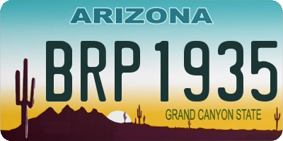 AZ license plate BRP1935
