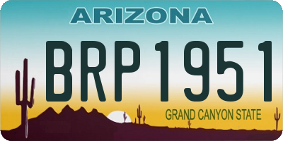 AZ license plate BRP1951