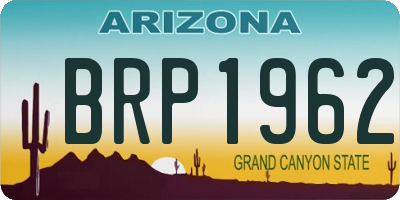 AZ license plate BRP1962