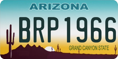 AZ license plate BRP1966
