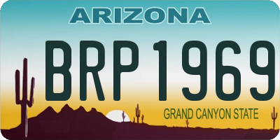AZ license plate BRP1969