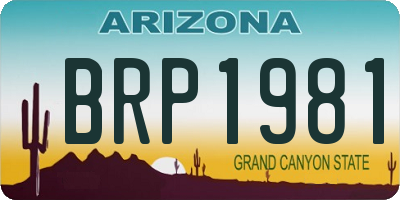 AZ license plate BRP1981