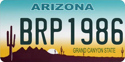 AZ license plate BRP1986