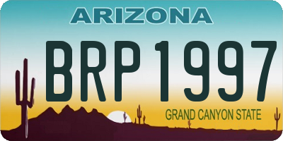 AZ license plate BRP1997