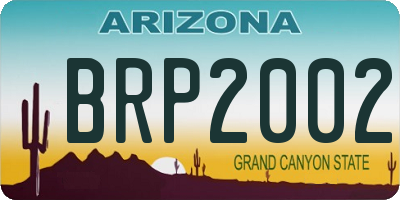 AZ license plate BRP2002