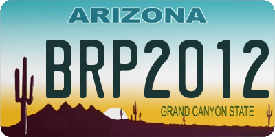 AZ license plate BRP2012