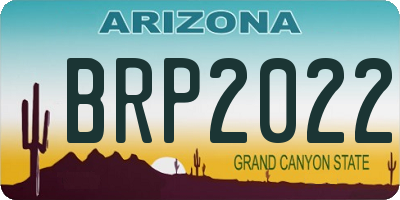 AZ license plate BRP2022