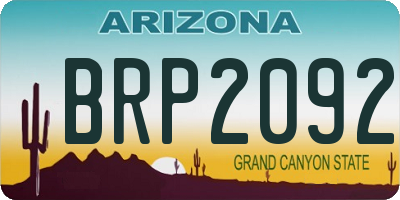 AZ license plate BRP2092