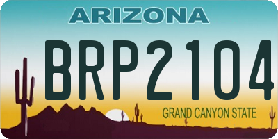 AZ license plate BRP2104