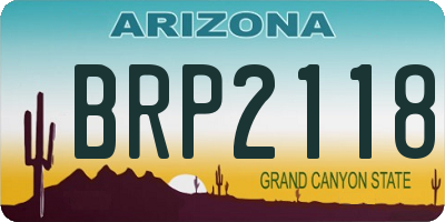 AZ license plate BRP2118
