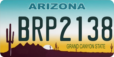 AZ license plate BRP2138
