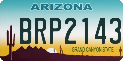 AZ license plate BRP2143