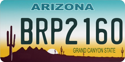 AZ license plate BRP2160