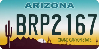 AZ license plate BRP2167