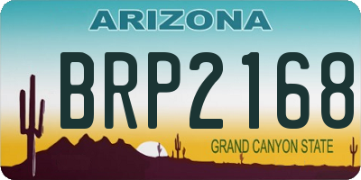 AZ license plate BRP2168