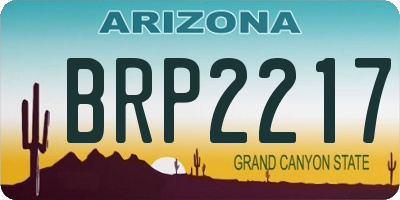 AZ license plate BRP2217