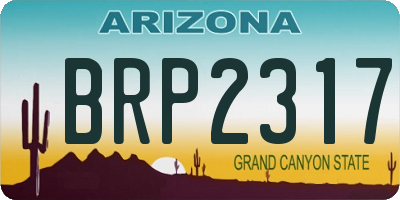 AZ license plate BRP2317