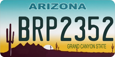 AZ license plate BRP2352