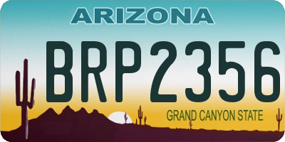 AZ license plate BRP2356