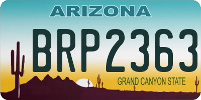 AZ license plate BRP2363