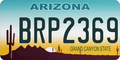 AZ license plate BRP2369