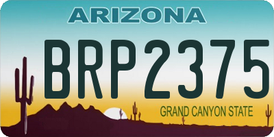 AZ license plate BRP2375