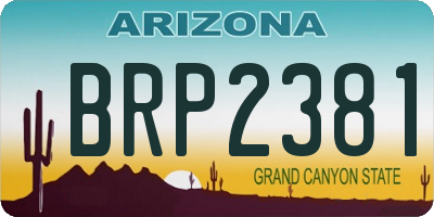 AZ license plate BRP2381