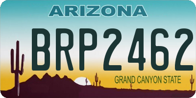 AZ license plate BRP2462