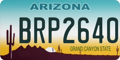 AZ license plate BRP2640
