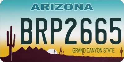 AZ license plate BRP2665
