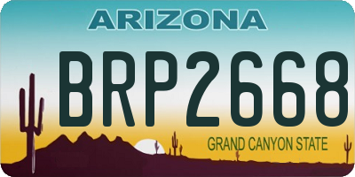 AZ license plate BRP2668
