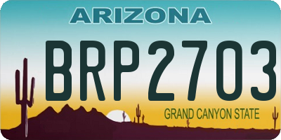 AZ license plate BRP2703