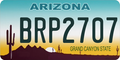 AZ license plate BRP2707